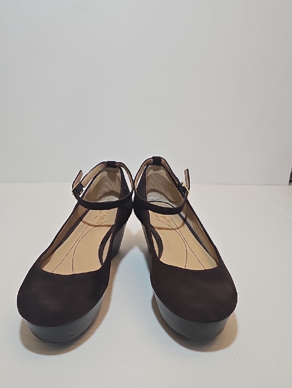 kate spade Black Suede Mary Jane Platform Pumps
